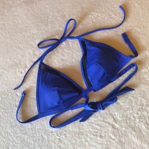 Size M blue & black mesh bikini top VS